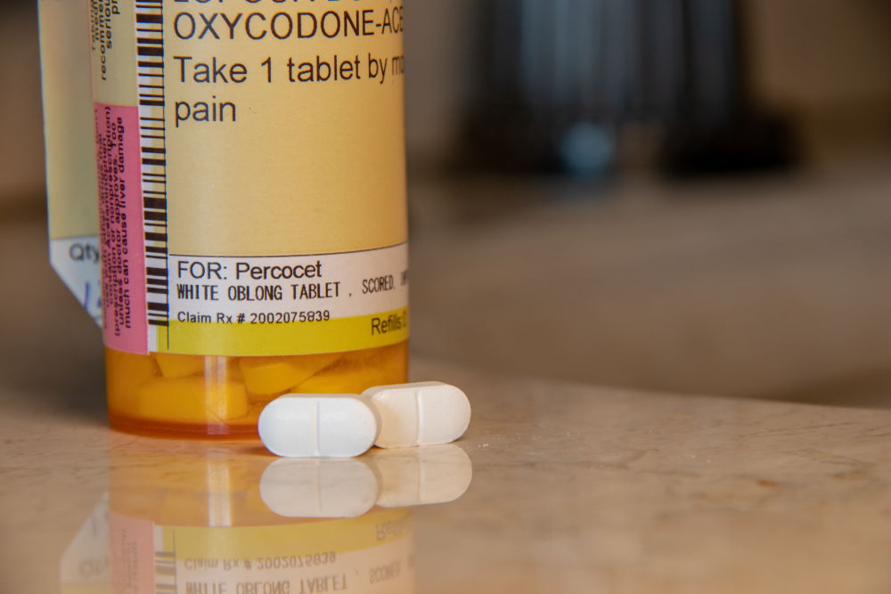 Percocet pills in prescription bottle