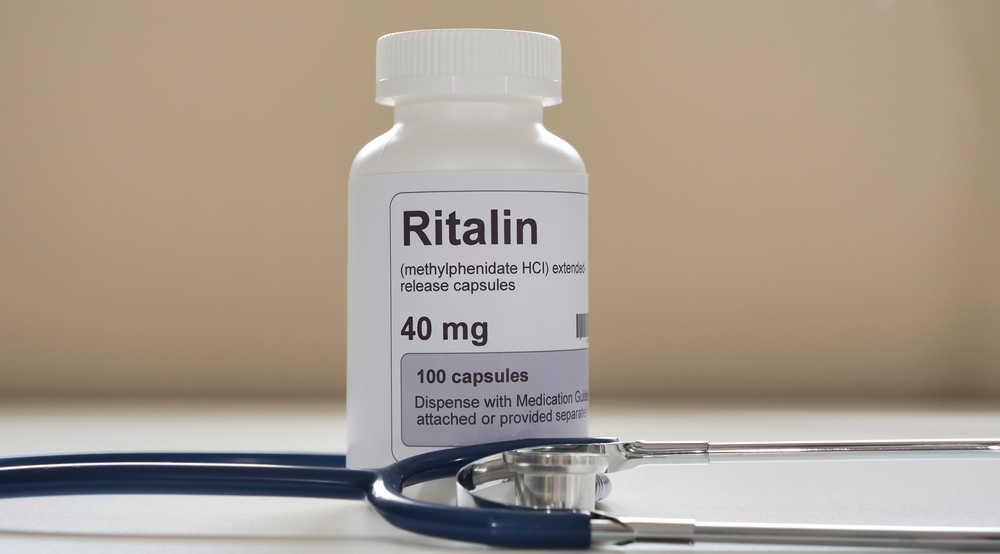 Ritalin pills in bottle