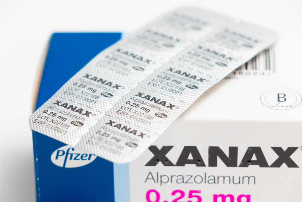 Xanax pills in blister packs