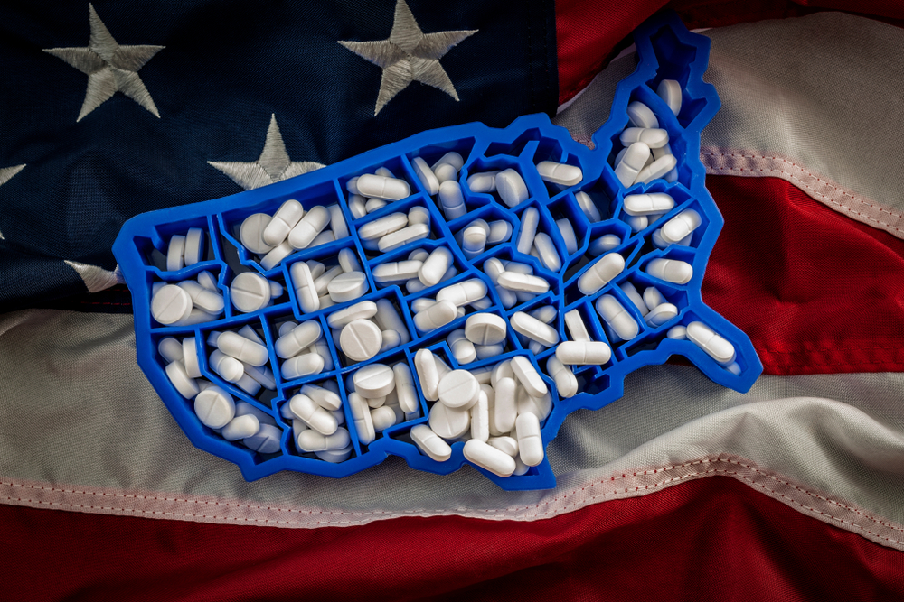 pills inside map of America